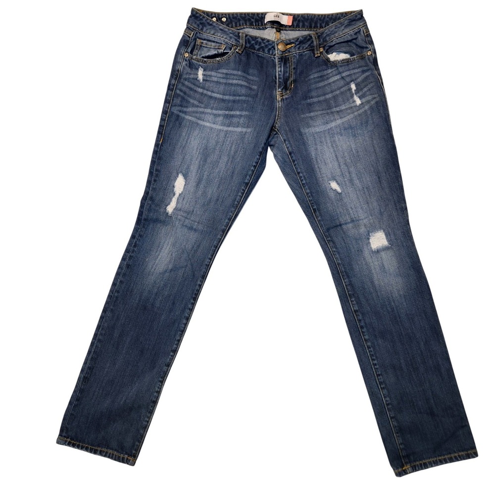 Cabi‎ Slim Boyfriend Distressed Jeans Medium Wash Denim Style 3045 Size 10